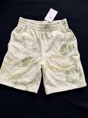 Nike Light Green Tie-Dye Fleece Kids Shorts